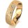 Ring 14 Karat Gelbgold 5.5 mm kreismatt 5 Brillanten G vs Gesamt 0,065ct