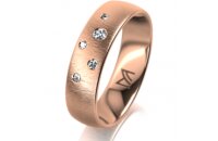 Ring 14 Karat Rotgold 5.5 mm sandmatt 5 Brillanten G vs...