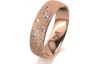 Ring 14 Karat Rotgold 5.5 mm kristallmatt 5 Brillanten G...