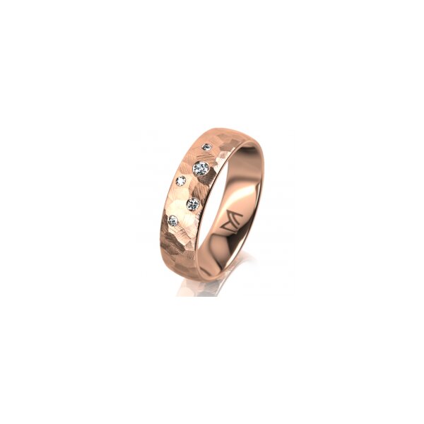 Ring 14 Karat Rotgold 5.5 mm diamantmatt 5 Brillanten G vs Gesamt 0,065ct