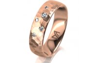 Ring 14 Karat Rotgold 5.5 mm diamantmatt 5 Brillanten G...