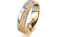 Ring 14 Karat Gelb-/Weissgold 5.5 mm kreismatt 5...