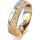 Ring 14 Karat Gelb-/Weissgold 5.5 mm kreismatt 5 Brillanten G vs Gesamt 0,065ct