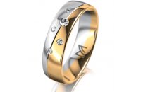 Ring 18 Karat Gelb-/Weissgold 5.5 mm poliert 5 Brillanten...