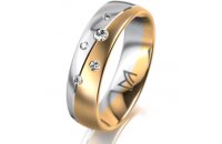 Ring 18 Karat Gelb-/Weissgold 5.5 mm l&auml;ngsmatt 5...