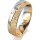 Ring 18 Karat Gelb-/Weissgold 5.5 mm kreismatt 5 Brillanten G vs Gesamt 0,065ct