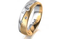 Ring 18 Karat Gelb-/Weissgold 5.5 mm sandmatt 5...