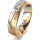 Ring 18 Karat Gelb-/Weissgold 5.5 mm sandmatt 5 Brillanten G vs Gesamt 0,065ct