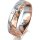 Ring 14 Karat Rot-/Weissgold 5.5 mm diamantmatt 5 Brillanten G vs Gesamt 0,065ct