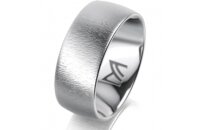 Ring 14 Karat Weissgold 8.0 mm sandmatt