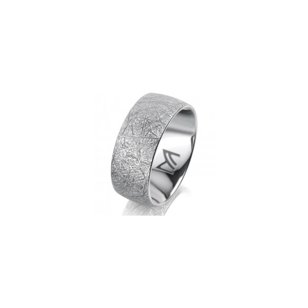 Ring 14 Karat Weissgold 8.0 mm kristallmatt