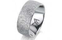 Ring 14 Karat Weissgold 8.0 mm kristallmatt