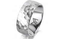 Ring 14 Karat Weissgold 8.0 mm diamantmatt