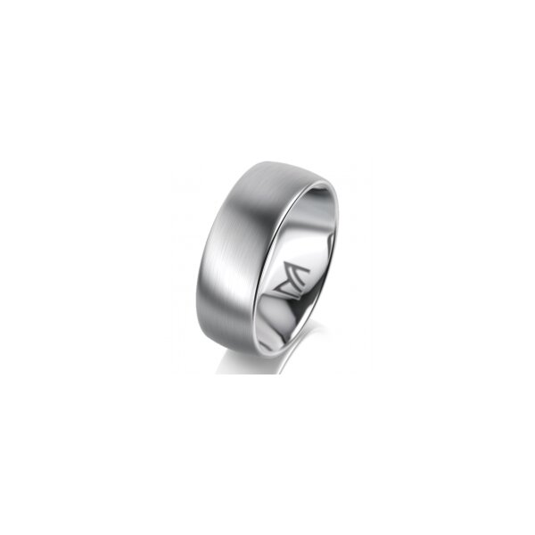 Ring 18 Karat Weissgold 7.0 mm l&auml;ngsmatt