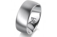 Ring 18 Karat Weissgold 8.0 mm l&auml;ngsmatt