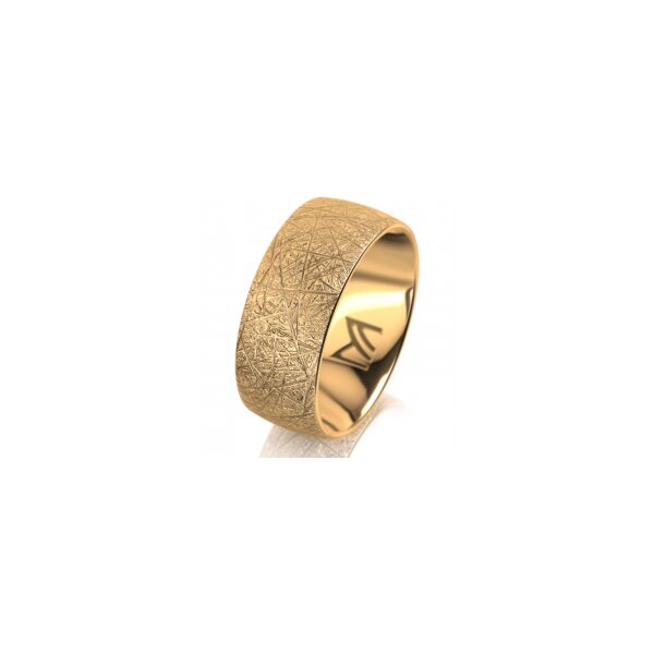 Ring 14 Karat Gelbgold 8.0 mm kristallmatt