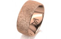 Ring 18 Karat Rotgold 8.0 mm kristallmatt