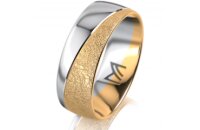 Ring 14 Karat Gelb-/Weissgold 7.0 mm kreismatt