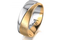Ring 14 Karat Gelb-/Weissgold 7.0 mm sandmatt