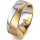 Ring 14 Karat Gelb-/Weissgold 7.0 mm sandmatt