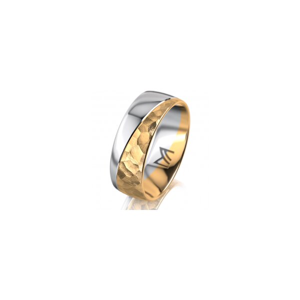 Ring 14 Karat Gelb-/Weissgold 7.0 mm diamantmatt