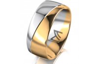 Ring 14 Karat Gelb-/Weissgold 8.0 mm poliert