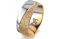Ring 18 Karat Gelb-/Weissgold 8.0 mm kristallmatt
