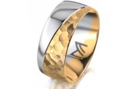 Ring 18 Karat Gelb-/Weissgold 8.0 mm diamantmatt