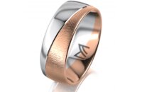 Ring 14 Karat Rot-/Weissgold 7.0 mm sandmatt