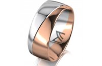 Ring 14 Karat Rot-/Weissgold 8.0 mm poliert