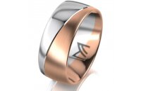Ring 14 Karat Rot-/Weissgold 8.0 mm l&auml;ngsmatt