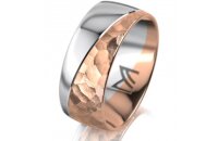 Ring 14 Karat Rot-/Weissgold 8.0 mm diamantmatt