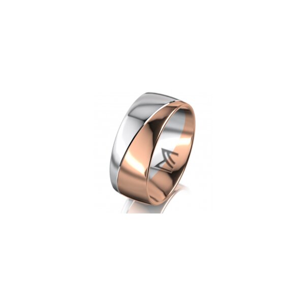 Ring 18 Karat Rot-/Weissgold 8.0 mm poliert