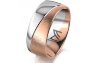 Ring 18 Karat Rot-/Weissgold 8.0 mm sandmatt
