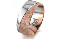 Ring 18 Karat Rot-/Weissgold 8.0 mm kristallmatt