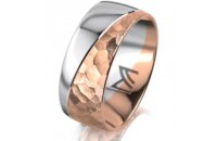 Ring 18 Karat Rot-/Weissgold 8.0 mm diamantmatt