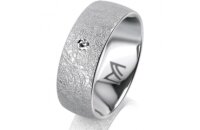 Ring 14 Karat Weissgold 7.0 mm kreismatt 1 Brillant G vs...