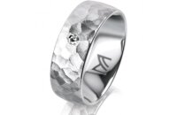 Ring 14 Karat Weissgold 7.0 mm diamantmatt 1 Brillant G...