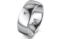 Ring 18 Karat Weissgold 7.0 mm poliert 1 Brillant G vs...