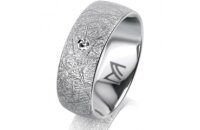 Ring 18 Karat Weissgold 7.0 mm kristallmatt 1 Brillant G...