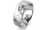 Ring 18 Karat Weissgold 7.0 mm diamantmatt 1 Brillant G...