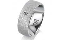 Ring 14 Karat Weissgold 7.0 mm kreismatt 1 Brillant G vs...