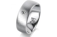 Ring 18 Karat Weissgold 7.0 mm sandmatt 1 Brillant G vs...