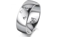 Ring 14 Karat Weissgold 7.0 mm poliert 3 Brillanten G vs...