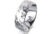 Ring 14 Karat Weissgold 7.0 mm diamantmatt 3 Brillanten G...