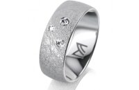 Ring 18 Karat Weissgold 7.0 mm kreismatt 3 Brillanten G...