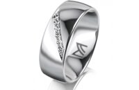 Ring 14 Karat Weissgold 7.0 mm poliert 6 Brillanten G vs...