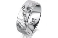 Ring 14 Karat Weissgold 7.0 mm diamantmatt 6 Brillanten G...