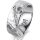 Ring 14 Karat Weissgold 7.0 mm diamantmatt 6 Brillanten G vs Gesamt 0,080ct