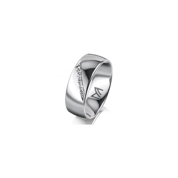 Ring 18 Karat Weissgold 7.0 mm poliert 6 Brillanten G vs Gesamt 0,080ct